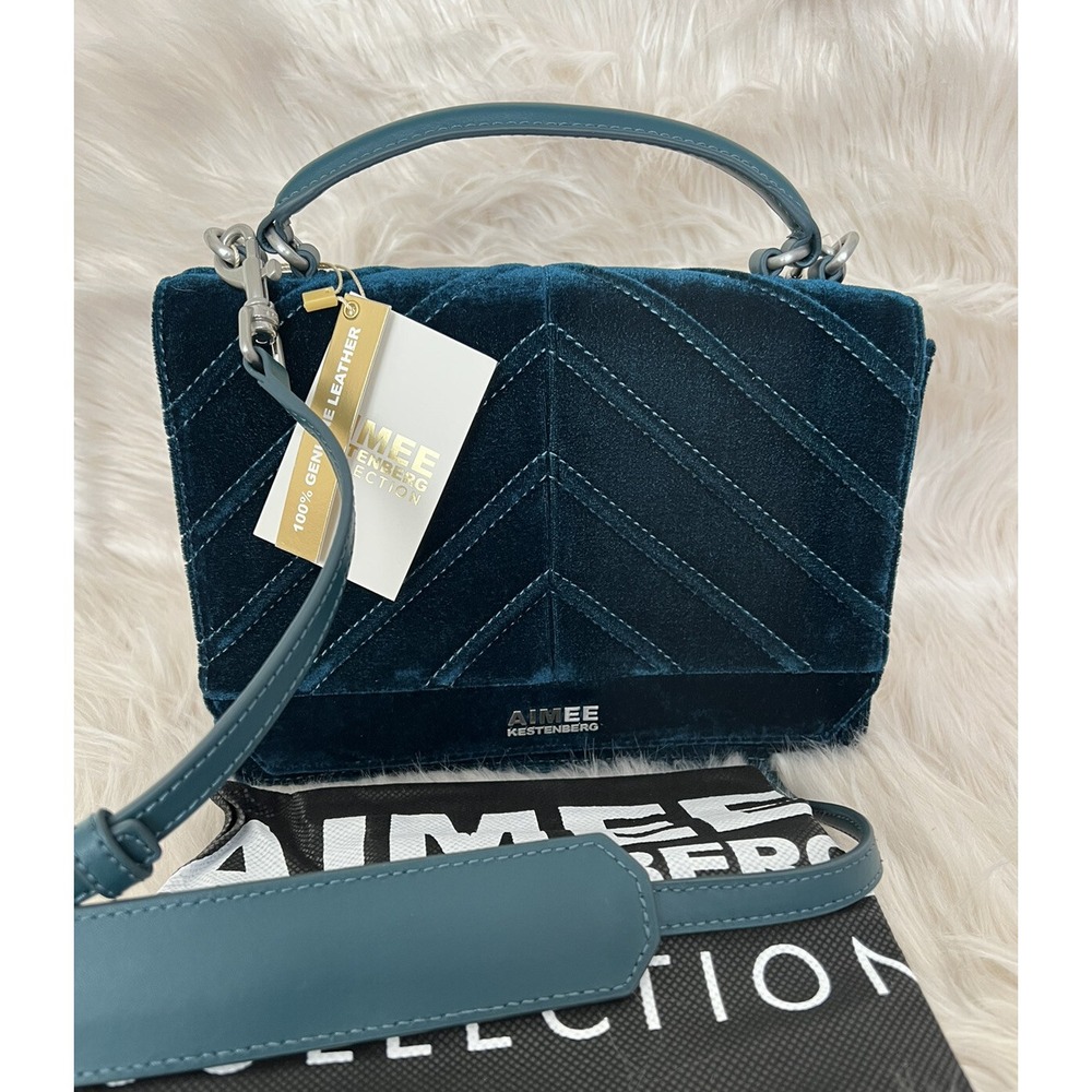 Aimee Kestenberg Velvet Expandable Crossbody bag Mia Emerald green A343854
